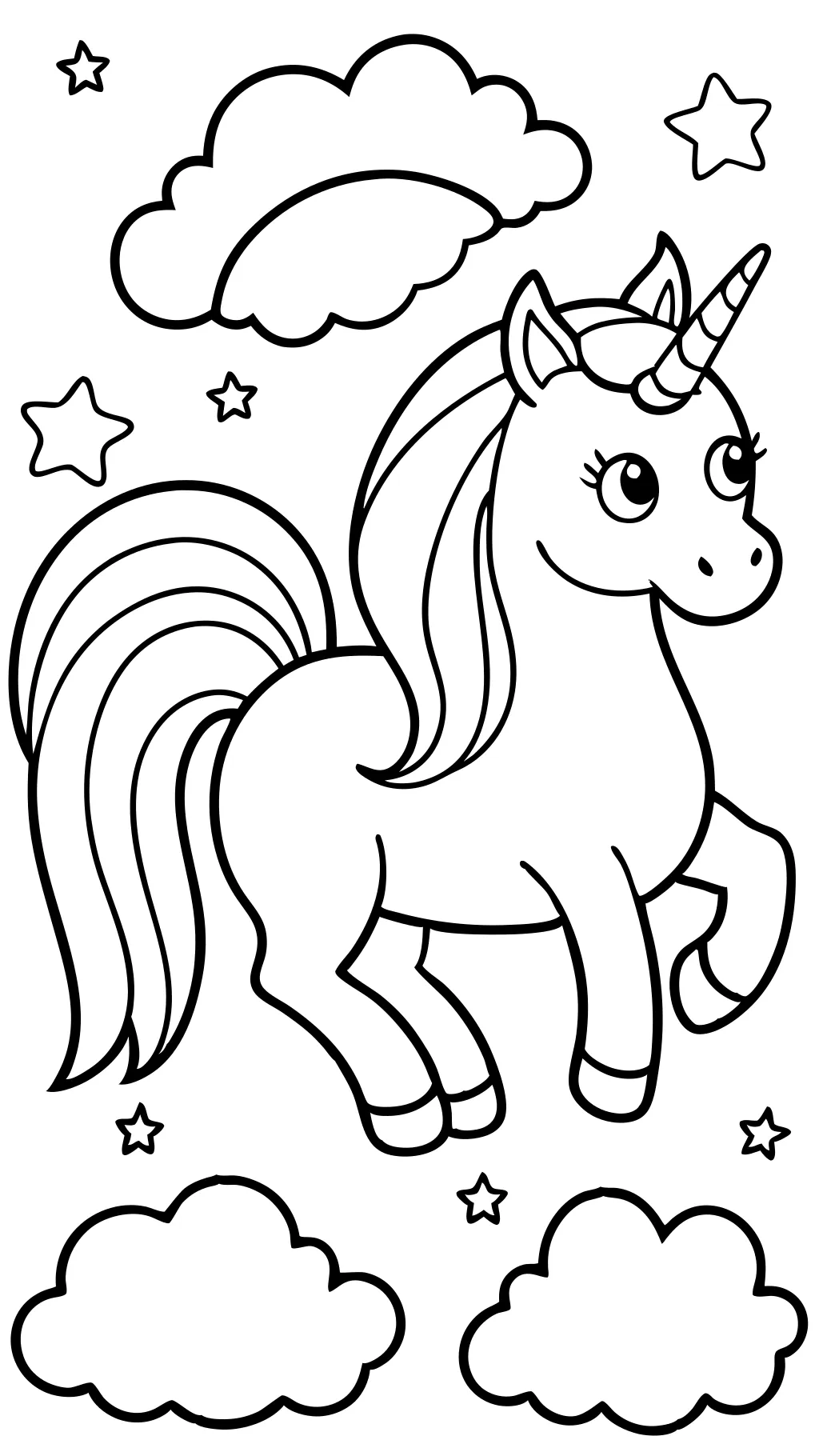 Unicornio para colorear PDF